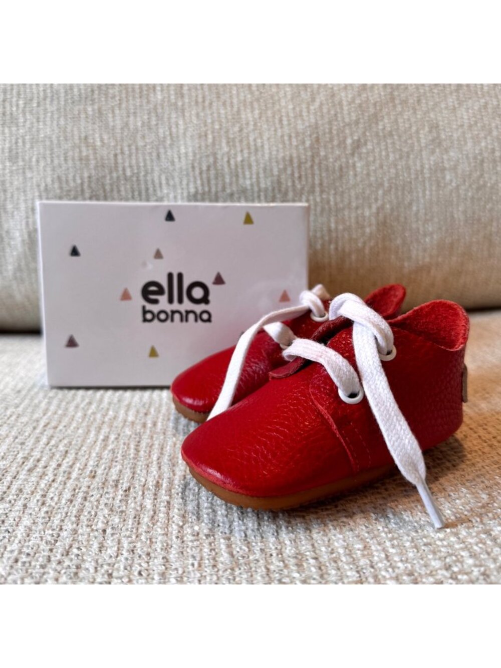 Ella Bonna Oxford Red Leather Baby Boy Girl Shoes Size 4 with box